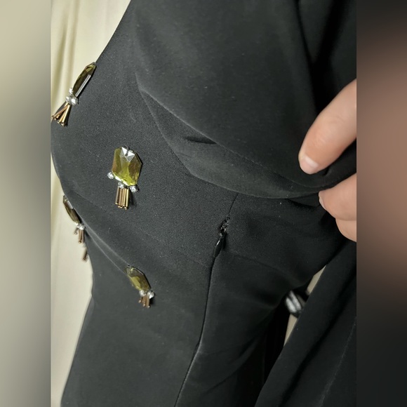 Hoss Intropia Black Long Sleeve Crystal Embellished Mini Dress - Picture 4 of 5